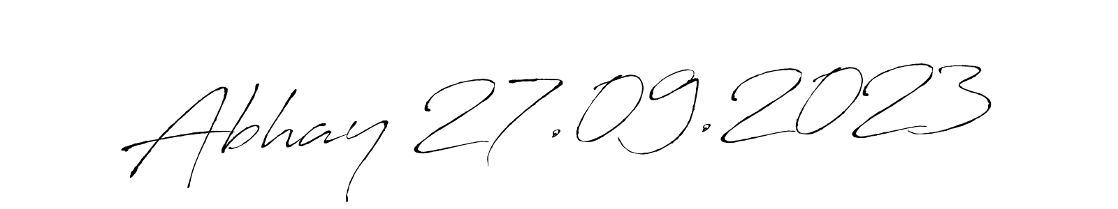 This is the best signature style for the Abhay 27.09.2023 name. Also you like these signature font (Antro_Vectra). Mix name signature. Abhay 27.09.2023 signature style 6 images and pictures png