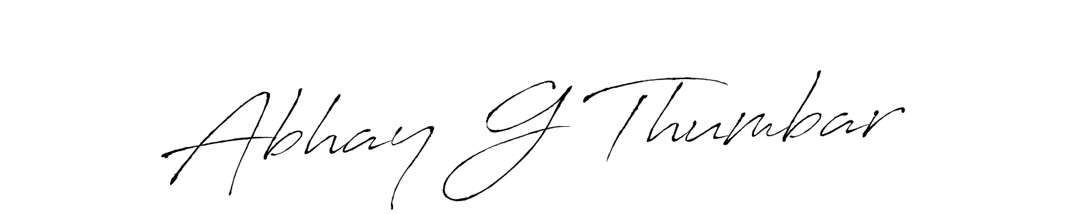 The best way (Antro_Vectra) to make a short signature is to pick only two or three words in your name. The name Abhay G Thumbar include a total of six letters. For converting this name. Abhay G Thumbar signature style 6 images and pictures png