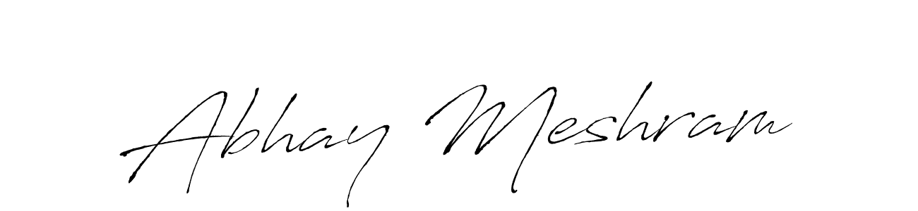 How to make Abhay Meshram name signature. Use Antro_Vectra style for creating short signs online. This is the latest handwritten sign. Abhay Meshram signature style 6 images and pictures png