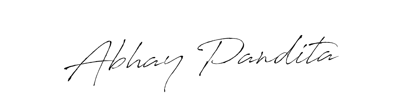 How to make Abhay Pandita name signature. Use Antro_Vectra style for creating short signs online. This is the latest handwritten sign. Abhay Pandita signature style 6 images and pictures png