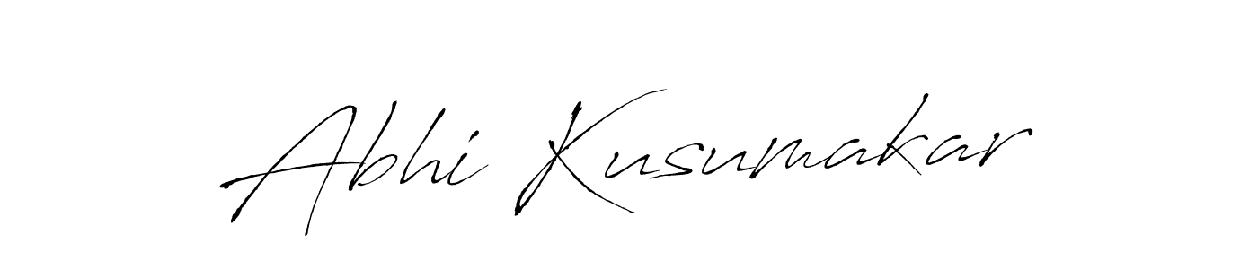 How to make Abhi Kusumakar name signature. Use Antro_Vectra style for creating short signs online. This is the latest handwritten sign. Abhi Kusumakar signature style 6 images and pictures png