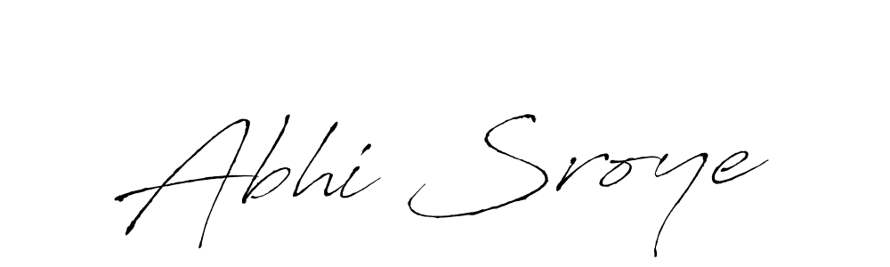 The best way (Antro_Vectra) to make a short signature is to pick only two or three words in your name. The name Abhi Sroye include a total of six letters. For converting this name. Abhi Sroye signature style 6 images and pictures png