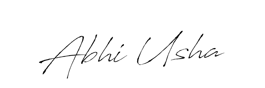 Antro_Vectra is a professional signature style that is perfect for those who want to add a touch of class to their signature. It is also a great choice for those who want to make their signature more unique. Get Abhi Usha name to fancy signature for free. Abhi Usha signature style 6 images and pictures png