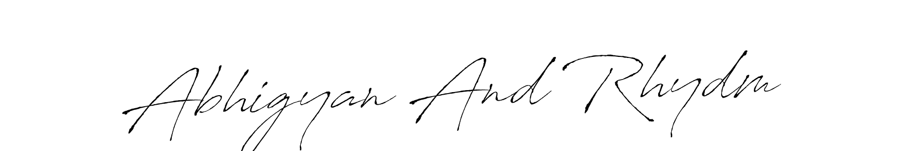 This is the best signature style for the Abhigyan And Rhydm name. Also you like these signature font (Antro_Vectra). Mix name signature. Abhigyan And Rhydm signature style 6 images and pictures png