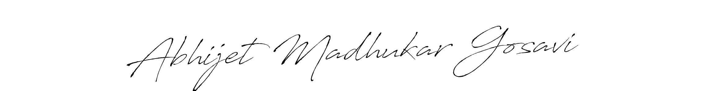 Antro_Vectra is a professional signature style that is perfect for those who want to add a touch of class to their signature. It is also a great choice for those who want to make their signature more unique. Get Abhijet Madhukar Gosavi name to fancy signature for free. Abhijet Madhukar Gosavi signature style 6 images and pictures png