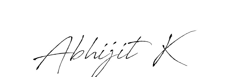 The best way (Antro_Vectra) to make a short signature is to pick only two or three words in your name. The name Abhijit K include a total of six letters. For converting this name. Abhijit K signature style 6 images and pictures png