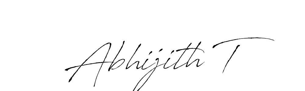 The best way (Antro_Vectra) to make a short signature is to pick only two or three words in your name. The name Abhijith T include a total of six letters. For converting this name. Abhijith T signature style 6 images and pictures png