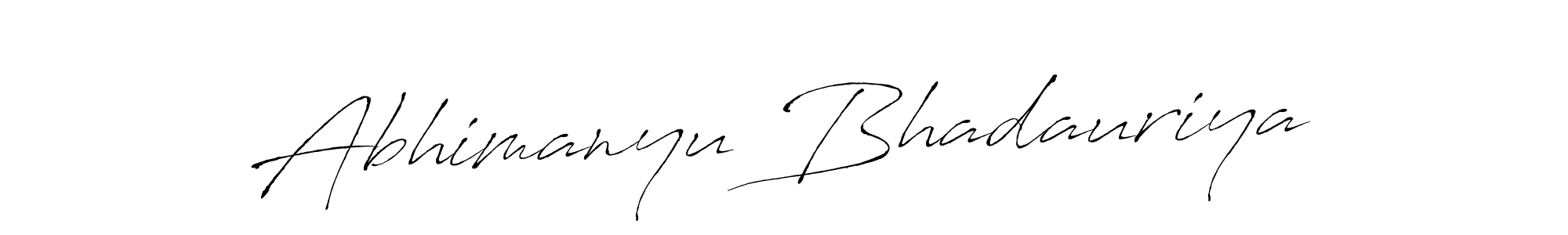 How to make Abhimanyu Bhadauriya name signature. Use Antro_Vectra style for creating short signs online. This is the latest handwritten sign. Abhimanyu Bhadauriya signature style 6 images and pictures png