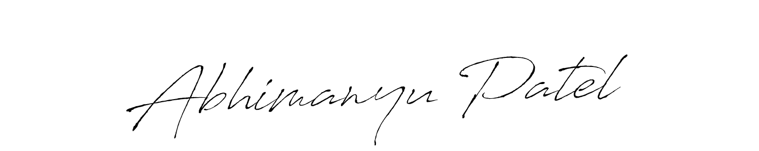 Make a beautiful signature design for name Abhimanyu Patel. With this signature (Antro_Vectra) style, you can create a handwritten signature for free. Abhimanyu Patel signature style 6 images and pictures png