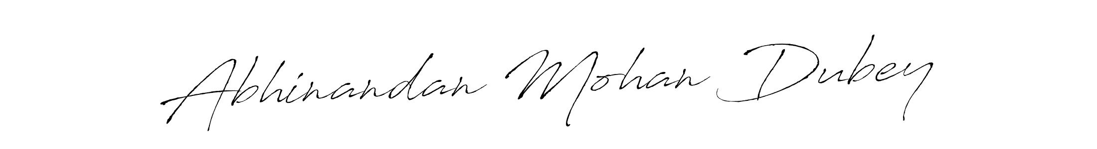 The best way (Antro_Vectra) to make a short signature is to pick only two or three words in your name. The name Abhinandan Mohan Dubey include a total of six letters. For converting this name. Abhinandan Mohan Dubey signature style 6 images and pictures png