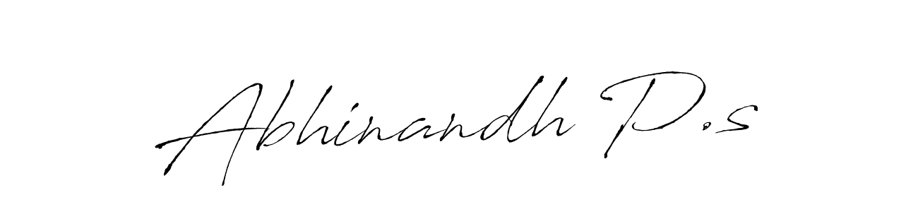 How to make Abhinandh P.s name signature. Use Antro_Vectra style for creating short signs online. This is the latest handwritten sign. Abhinandh P.s signature style 6 images and pictures png