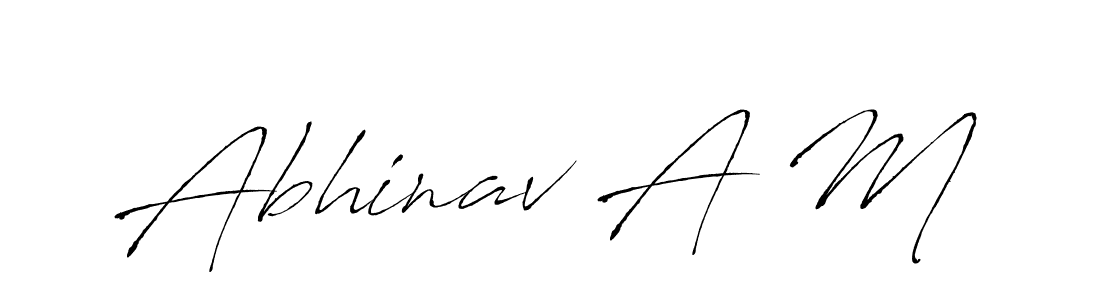 Abhinav A M stylish signature style. Best Handwritten Sign (Antro_Vectra) for my name. Handwritten Signature Collection Ideas for my name Abhinav A M. Abhinav A M signature style 6 images and pictures png