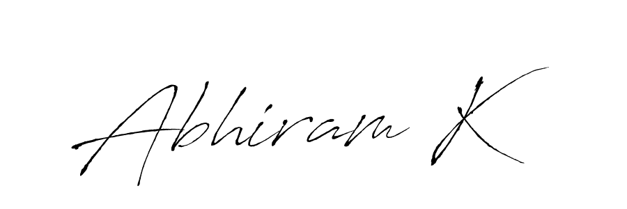 Design your own signature with our free online signature maker. With this signature software, you can create a handwritten (Antro_Vectra) signature for name Abhiram K. Abhiram K signature style 6 images and pictures png