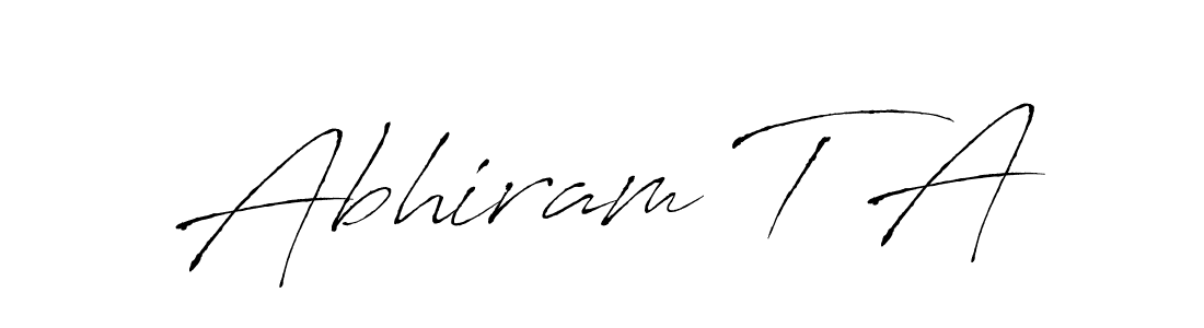 Make a beautiful signature design for name Abhiram T A. With this signature (Antro_Vectra) style, you can create a handwritten signature for free. Abhiram T A signature style 6 images and pictures png