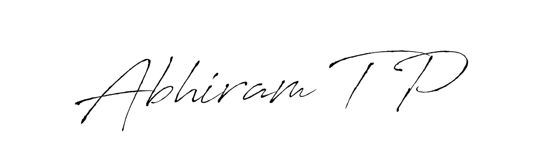 The best way (Antro_Vectra) to make a short signature is to pick only two or three words in your name. The name Abhiram T P include a total of six letters. For converting this name. Abhiram T P signature style 6 images and pictures png