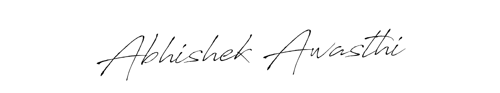 How to make Abhishek Awasthi name signature. Use Antro_Vectra style for creating short signs online. This is the latest handwritten sign. Abhishek Awasthi signature style 6 images and pictures png