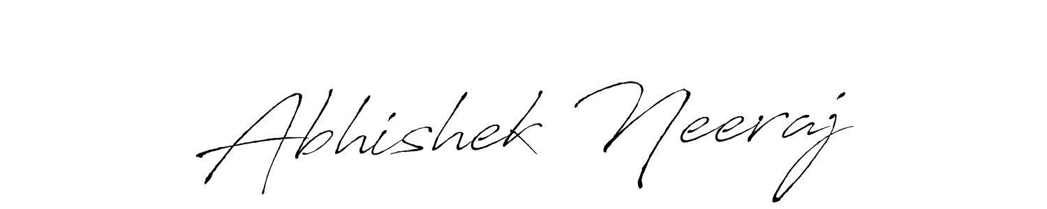 How to make Abhishek Neeraj name signature. Use Antro_Vectra style for creating short signs online. This is the latest handwritten sign. Abhishek Neeraj signature style 6 images and pictures png