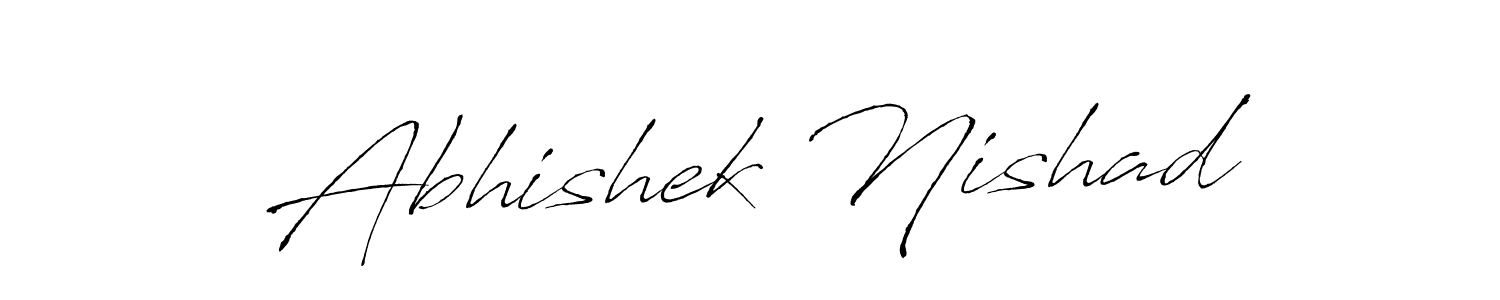 How to make Abhishek Nishad name signature. Use Antro_Vectra style for creating short signs online. This is the latest handwritten sign. Abhishek Nishad signature style 6 images and pictures png