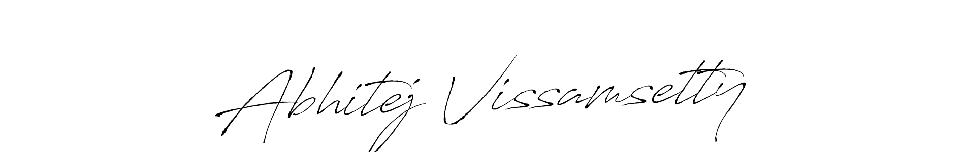 Create a beautiful signature design for name Abhitej Vissamsetty. With this signature (Antro_Vectra) fonts, you can make a handwritten signature for free. Abhitej Vissamsetty signature style 6 images and pictures png