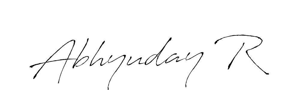 Also You can easily find your signature by using the search form. We will create Abhyuday R name handwritten signature images for you free of cost using Antro_Vectra sign style. Abhyuday R signature style 6 images and pictures png