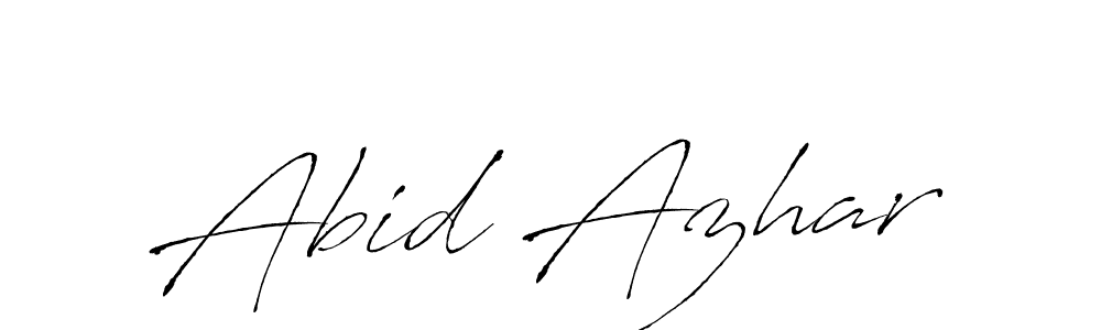 How to make Abid Azhar name signature. Use Antro_Vectra style for creating short signs online. This is the latest handwritten sign. Abid Azhar signature style 6 images and pictures png