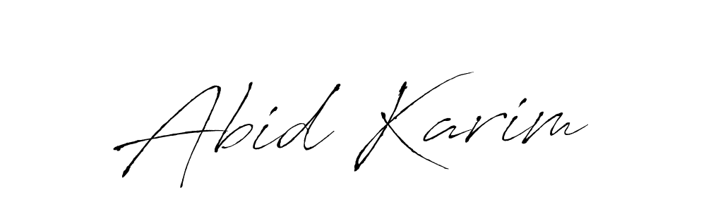 How to make Abid Karim name signature. Use Antro_Vectra style for creating short signs online. This is the latest handwritten sign. Abid Karim signature style 6 images and pictures png