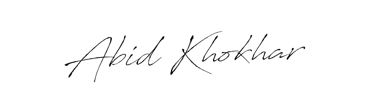 Design your own signature with our free online signature maker. With this signature software, you can create a handwritten (Antro_Vectra) signature for name Abid Khokhar. Abid Khokhar signature style 6 images and pictures png