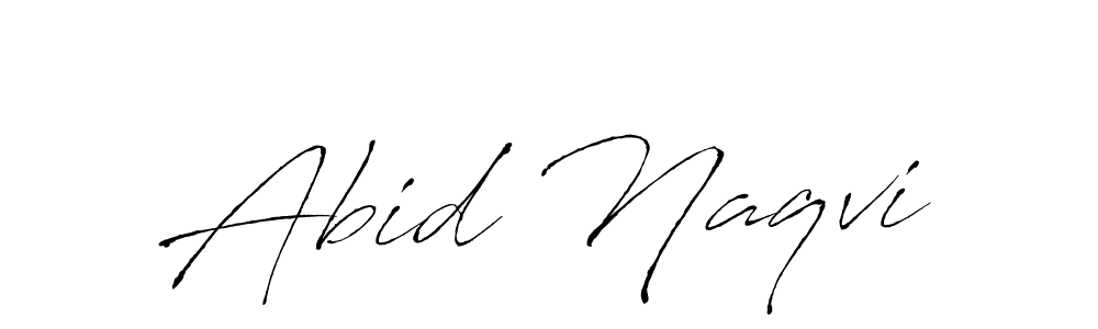 How to make Abid Naqvi name signature. Use Antro_Vectra style for creating short signs online. This is the latest handwritten sign. Abid Naqvi signature style 6 images and pictures png