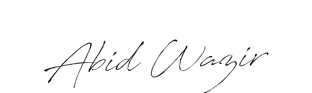 How to make Abid Wazir name signature. Use Antro_Vectra style for creating short signs online. This is the latest handwritten sign. Abid Wazir signature style 6 images and pictures png
