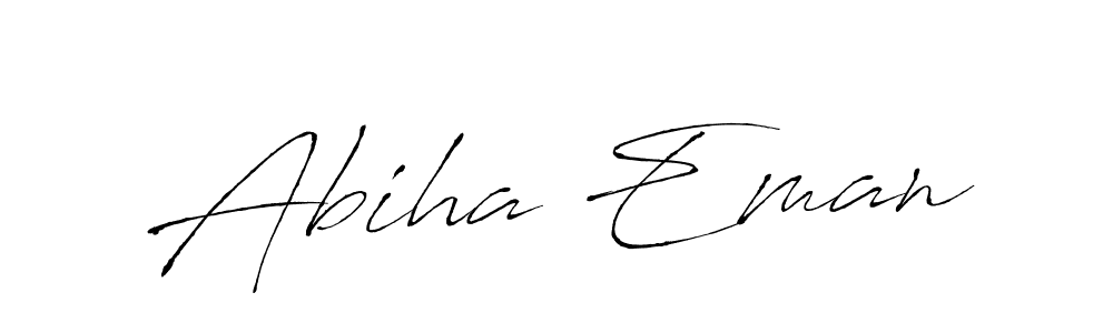 The best way (Antro_Vectra) to make a short signature is to pick only two or three words in your name. The name Abiha Eman include a total of six letters. For converting this name. Abiha Eman signature style 6 images and pictures png