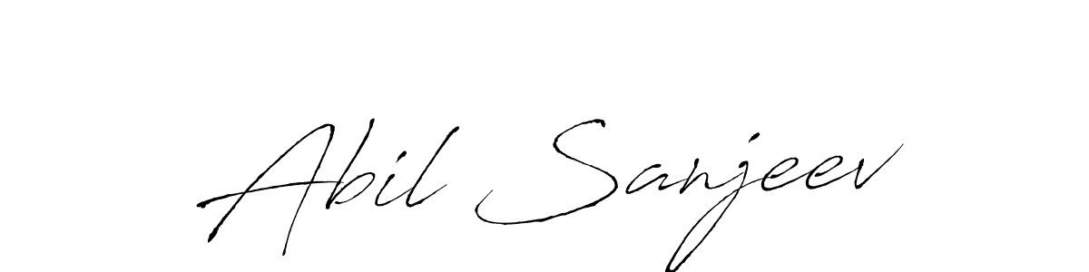 How to make Abil Sanjeev name signature. Use Antro_Vectra style for creating short signs online. This is the latest handwritten sign. Abil Sanjeev signature style 6 images and pictures png