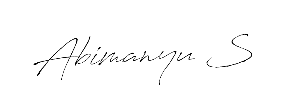 Antro_Vectra is a professional signature style that is perfect for those who want to add a touch of class to their signature. It is also a great choice for those who want to make their signature more unique. Get Abimanyu S name to fancy signature for free. Abimanyu S signature style 6 images and pictures png