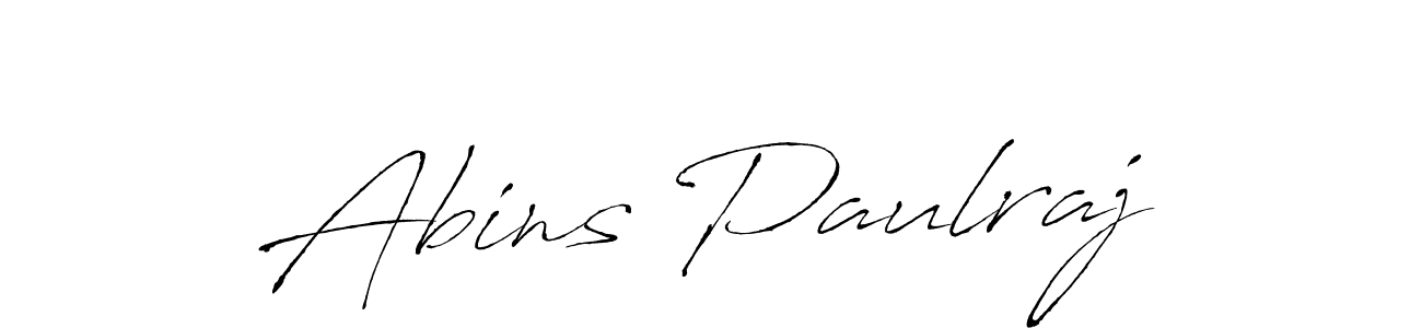 How to make Abins Paulraj name signature. Use Antro_Vectra style for creating short signs online. This is the latest handwritten sign. Abins Paulraj signature style 6 images and pictures png