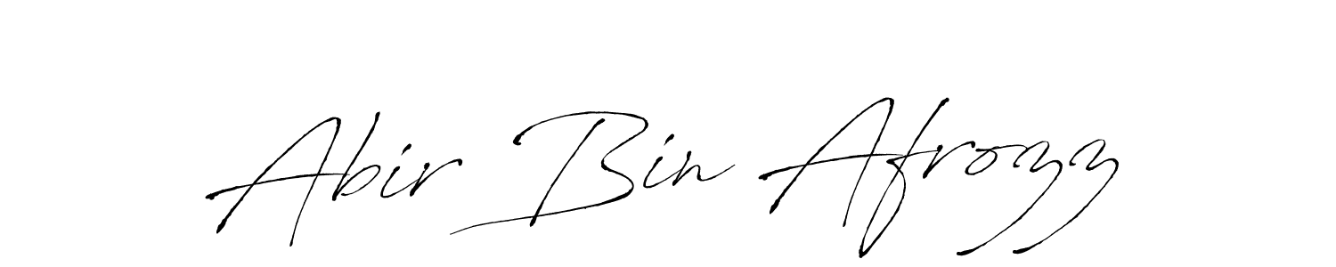 How to make Abir Bin Afrozz name signature. Use Antro_Vectra style for creating short signs online. This is the latest handwritten sign. Abir Bin Afrozz signature style 6 images and pictures png