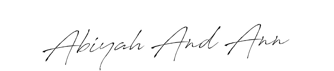 The best way (Antro_Vectra) to make a short signature is to pick only two or three words in your name. The name Abiyah And Ann include a total of six letters. For converting this name. Abiyah And Ann signature style 6 images and pictures png