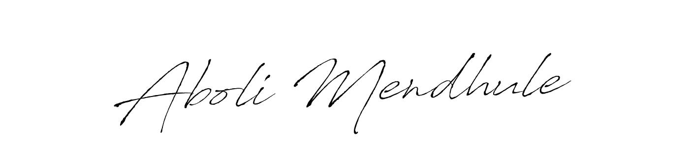 Create a beautiful signature design for name Aboli Mendhule. With this signature (Antro_Vectra) fonts, you can make a handwritten signature for free. Aboli Mendhule signature style 6 images and pictures png