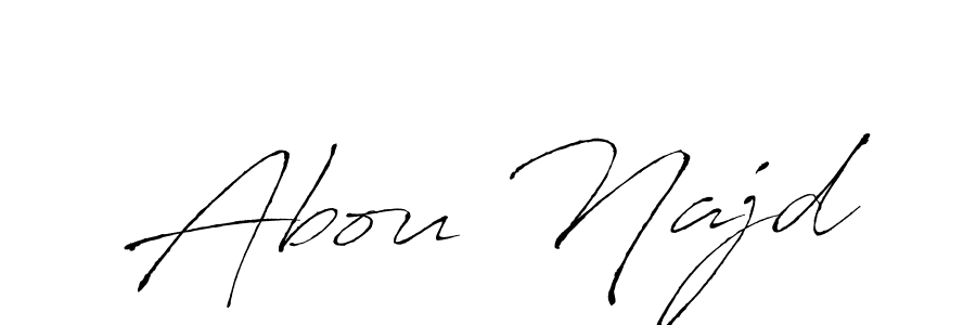 if you are searching for the best signature style for your name Abou Najd. so please give up your signature search. here we have designed multiple signature styles  using Antro_Vectra. Abou Najd signature style 6 images and pictures png