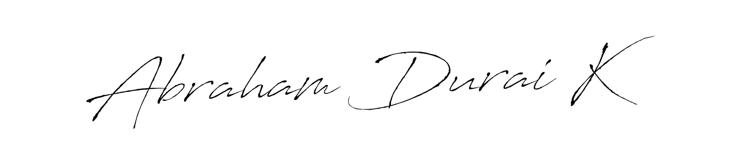 Design your own signature with our free online signature maker. With this signature software, you can create a handwritten (Antro_Vectra) signature for name Abraham Durai K. Abraham Durai K signature style 6 images and pictures png