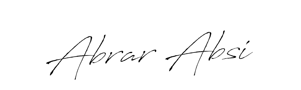 How to make Abrar Absi name signature. Use Antro_Vectra style for creating short signs online. This is the latest handwritten sign. Abrar Absi signature style 6 images and pictures png
