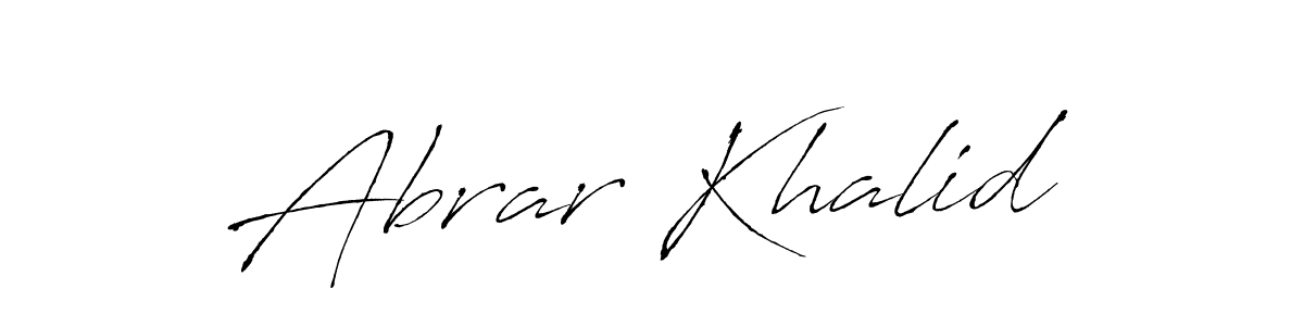 How to make Abrar Khalid name signature. Use Antro_Vectra style for creating short signs online. This is the latest handwritten sign. Abrar Khalid signature style 6 images and pictures png