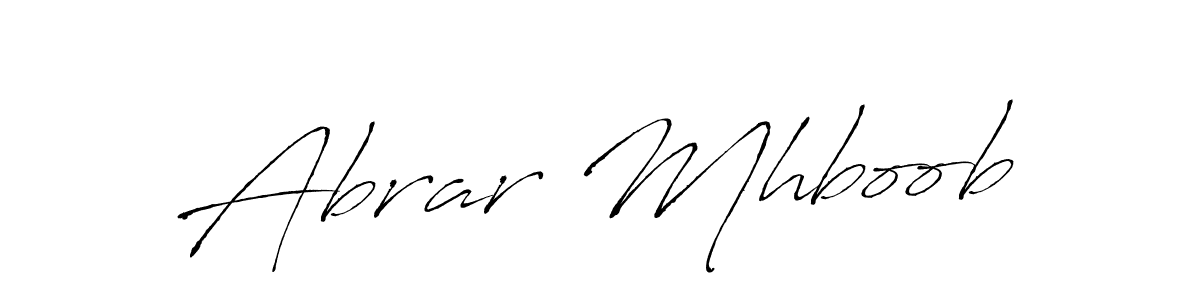 Make a beautiful signature design for name Abrar Mhboob. With this signature (Antro_Vectra) style, you can create a handwritten signature for free. Abrar Mhboob signature style 6 images and pictures png