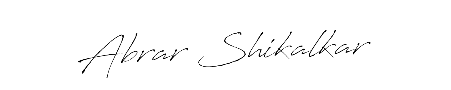 How to make Abrar Shikalkar name signature. Use Antro_Vectra style for creating short signs online. This is the latest handwritten sign. Abrar Shikalkar signature style 6 images and pictures png