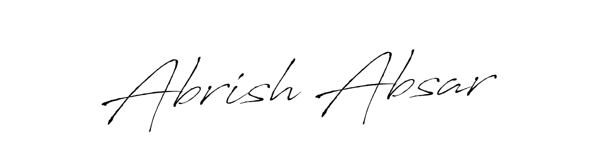 How to make Abrish Absar name signature. Use Antro_Vectra style for creating short signs online. This is the latest handwritten sign. Abrish Absar signature style 6 images and pictures png