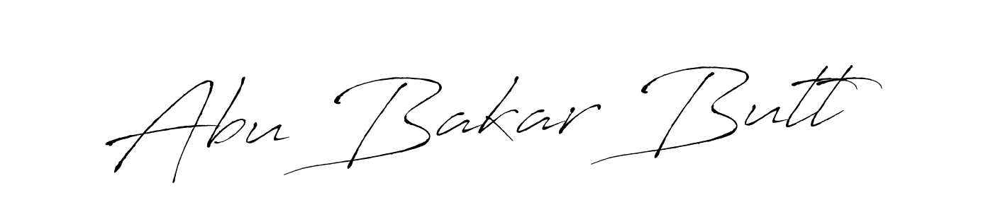 Make a beautiful signature design for name Abu Bakar Butt. With this signature (Antro_Vectra) style, you can create a handwritten signature for free. Abu Bakar Butt signature style 6 images and pictures png