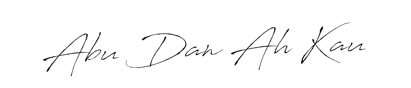 How to make Abu Dan Ah Kau name signature. Use Antro_Vectra style for creating short signs online. This is the latest handwritten sign. Abu Dan Ah Kau signature style 6 images and pictures png