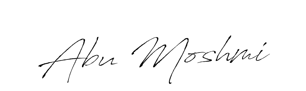 Make a beautiful signature design for name Abu Moshmi. With this signature (Antro_Vectra) style, you can create a handwritten signature for free. Abu Moshmi signature style 6 images and pictures png