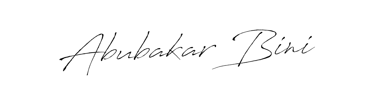 How to make Abubakar Bini name signature. Use Antro_Vectra style for creating short signs online. This is the latest handwritten sign. Abubakar Bini signature style 6 images and pictures png