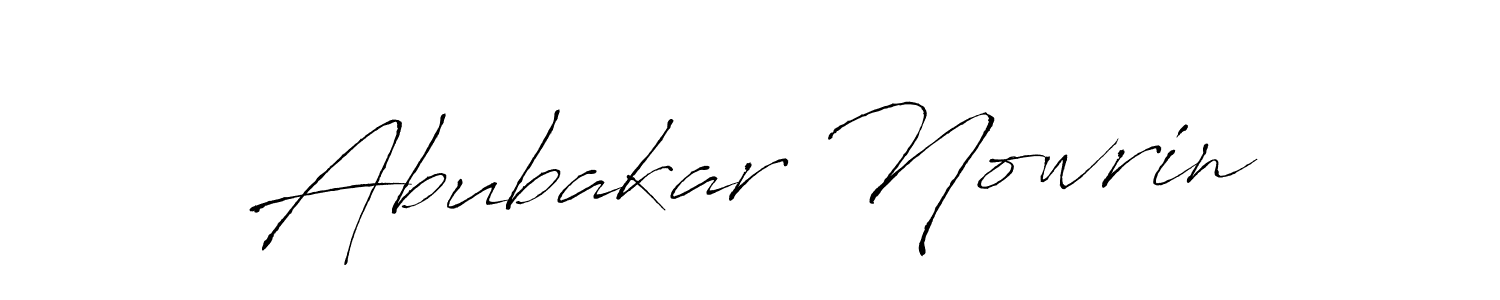 Also we have Abubakar Nowrin name is the best signature style. Create professional handwritten signature collection using Antro_Vectra autograph style. Abubakar Nowrin signature style 6 images and pictures png