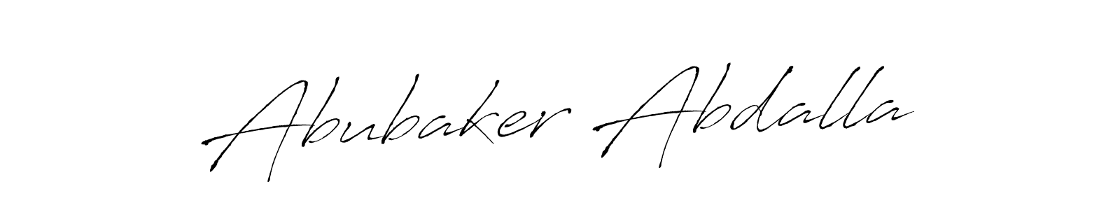 How to make Abubaker Abdalla name signature. Use Antro_Vectra style for creating short signs online. This is the latest handwritten sign. Abubaker Abdalla signature style 6 images and pictures png