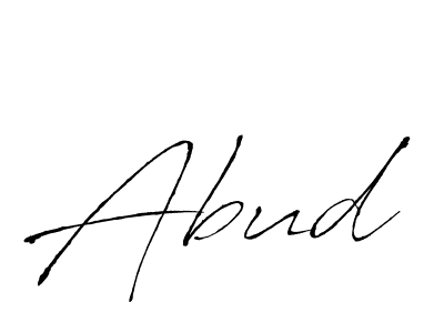 Design your own signature with our free online signature maker. With this signature software, you can create a handwritten (Antro_Vectra) signature for name Abud. Abud signature style 6 images and pictures png